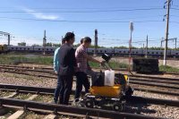 Presentation of the double rail ultrasonic flaw detector UDS2-73 on the railroad track, CIS 2017