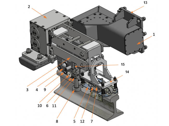 The eddy-current rail head and rail base inspection module